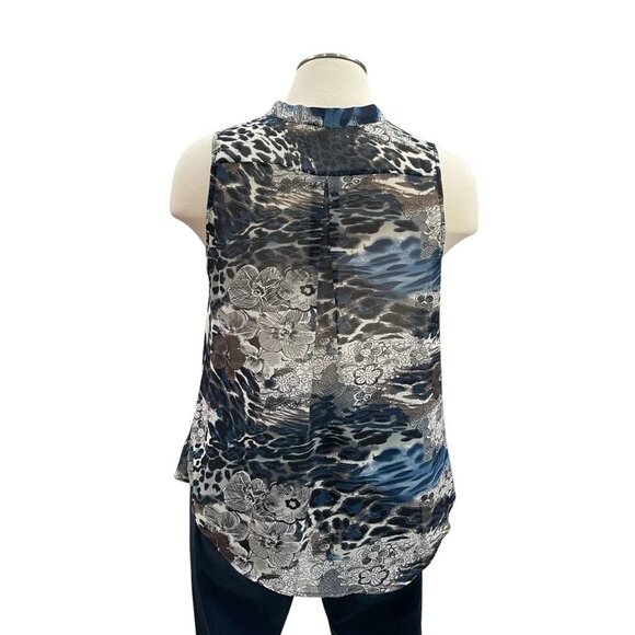 Jaipur XL Sleeveless Boho Top Animal Asymmetric Lightweight Festival Summer - Picture 6 of 9